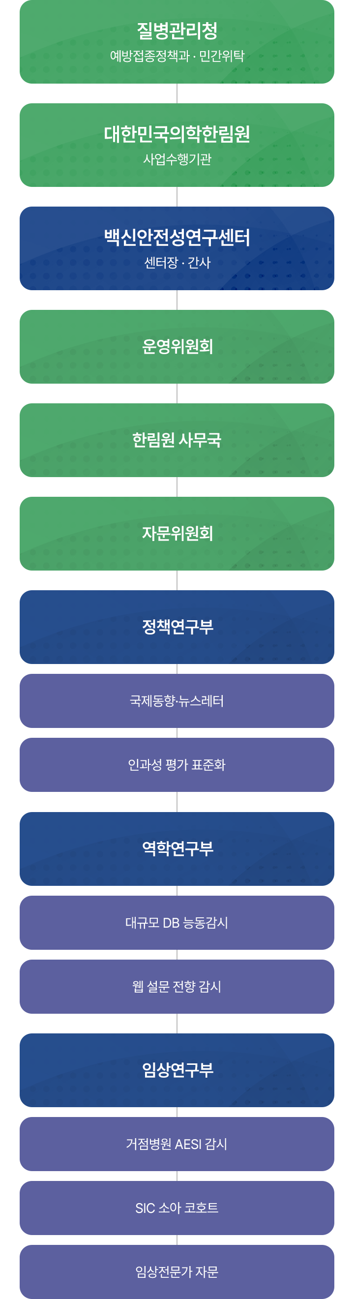 백신안전성연구센터 조직도